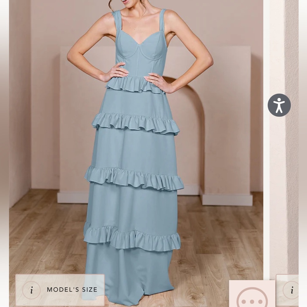 Revelry Sloane Crepe Bridesmaid Dress in French Blue (821)